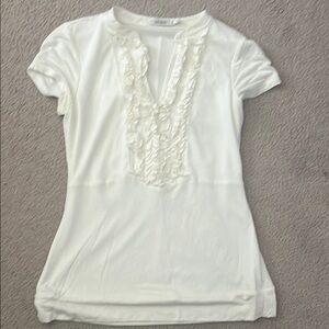 Ricki's White Ruffled Polo T-Shirt
